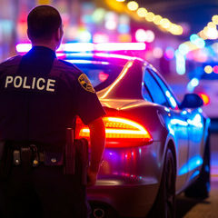 Police at night